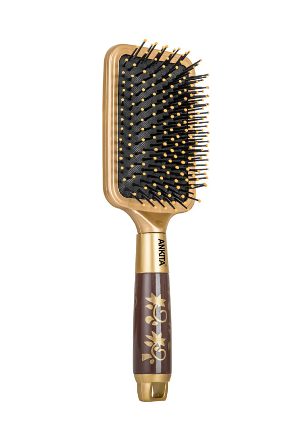 Golden Paddle Hair Brush with Nylon Bristle