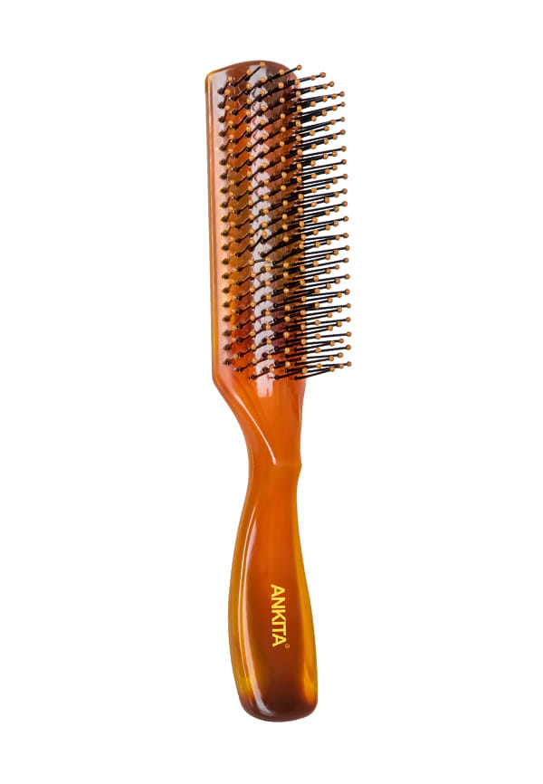 Flat Hair Brush with Strong and Flexible Nylon Bristles