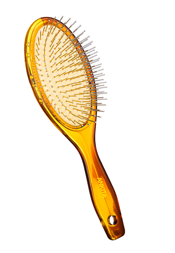 Oval Shapped Paddle Hair Brush with Steel Pin Bristles