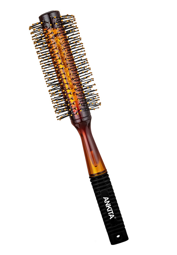 Round Hair Brush with Nylon Bristle & Grip on Handle|Hair Brush With Quality and Flexible Bristles
