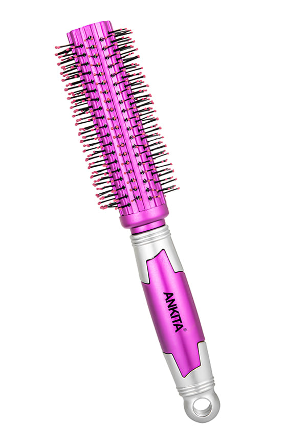 Round Golden Hair Brush with Nylon Bristle|Hair Brush with Strong and Flexible Bristles