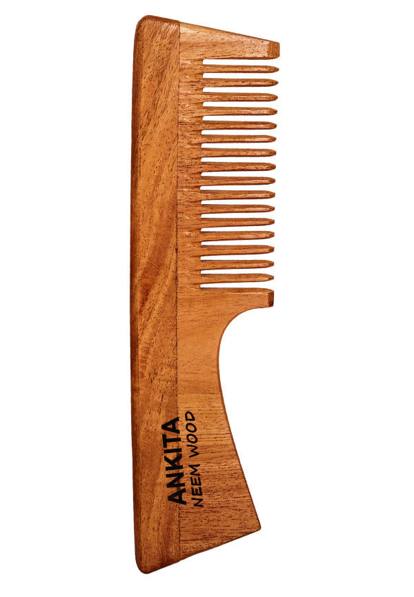 Neem Wooden Comb|Treated with Herbal Oils For Multi-Actions