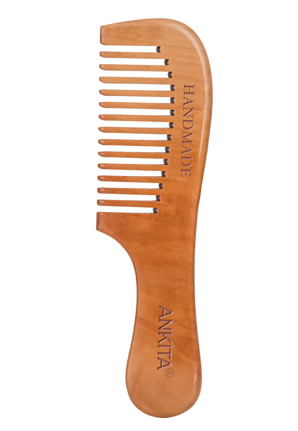 Wooden Handmade Hair Combs|No Static Hair Comb With Rounded Handle