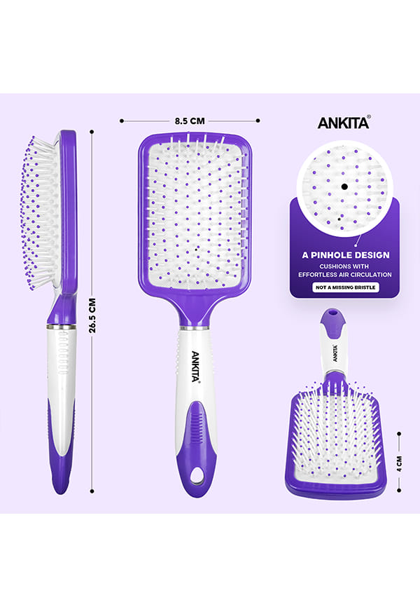 Flat Paddle Hair Brush with Nylon Bristle|Paddle Hair Brush with Strong and Flexible Nylon Bristles – thumbnail 2