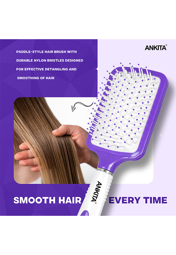 Flat Paddle Hair Brush with Nylon Bristle|Paddle Hair Brush with Strong and Flexible Nylon Bristles – thumbnail 4