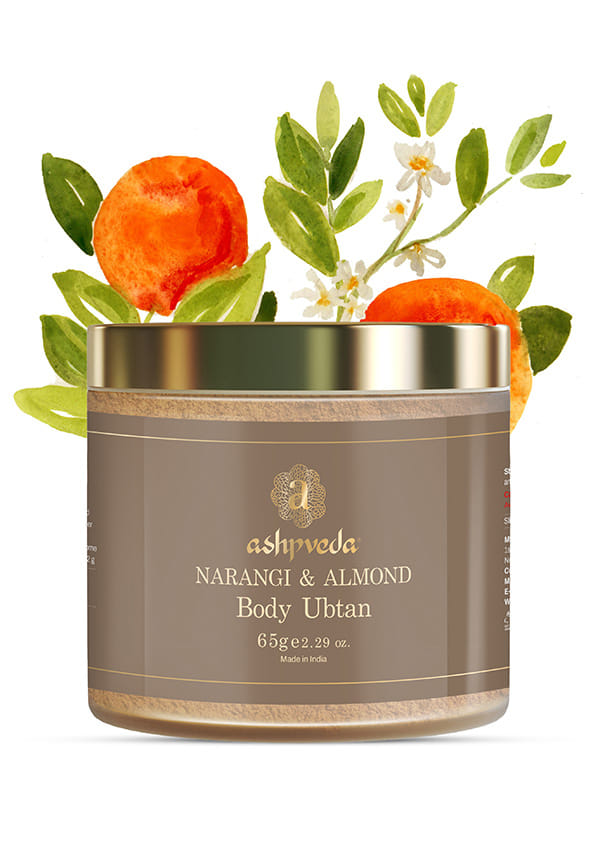 Narangi and Almond Exfoliating Body Ubtan Powder, Herbal Ubtan For Face and Body - Cleansing Toning & Silky Smooth Skin and Pores Minimising (65 gm)