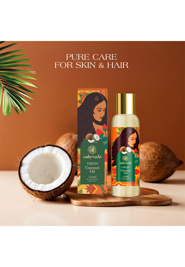 Organic Cold Pressed Virgin Coconut Oil for Hair and Skin | Ayurvedic Herb Enriched Fragrance Oil, Enhancing Scalp Health and Promotes Skin Firmness (120 ml) – thumbnail 2