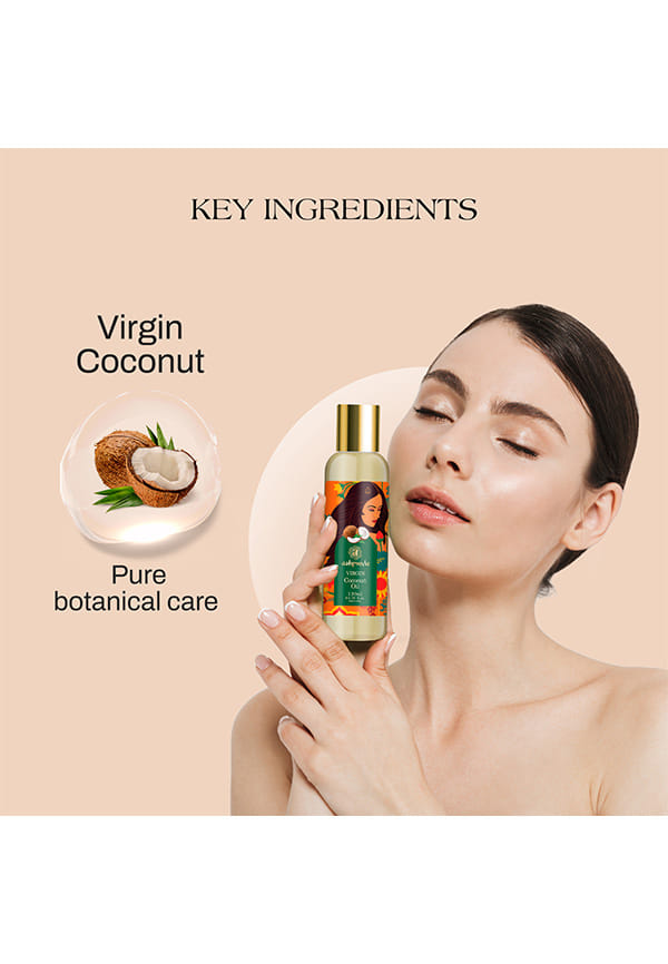 Organic Cold Pressed Virgin Coconut Oil for Hair and Skin | Ayurvedic Herb Enriched Fragrance Oil, Enhancing Scalp Health and Promotes Skin Firmness (120 ml) – thumbnail 4