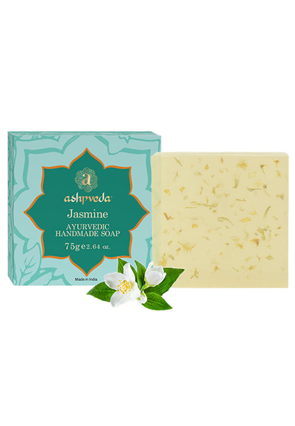 Jasmin & Mogra Bathing Soap Bar | Ayurvedic Handmade Natural Scented Soap For Glowing, Smooth & Moisturizing Skin (75 gm)