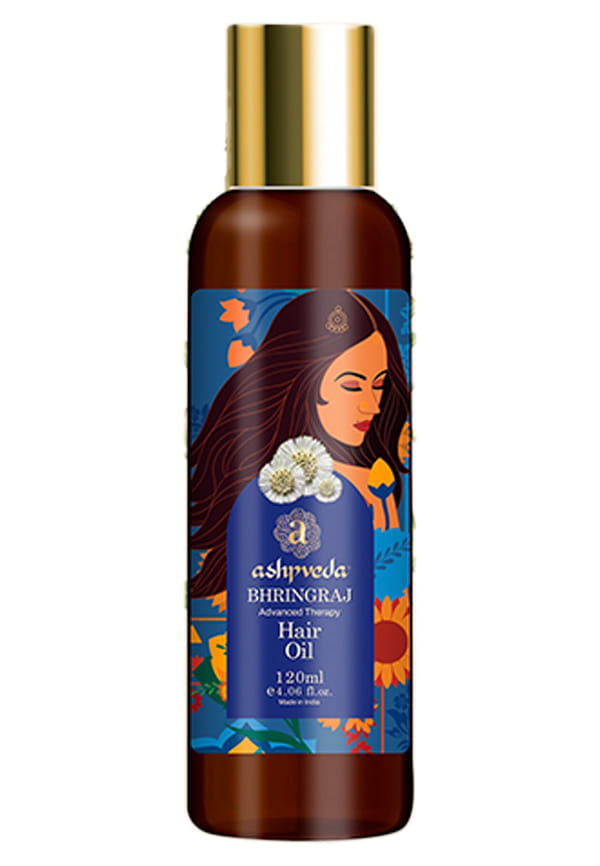 Blissful Bhringraj Head Massage Hair Oil | Essential Ayurvedic Herb Enriched Hair Oils for Headache Relaxation & Stress | Natural Hair Growth & Shine (120 ml)