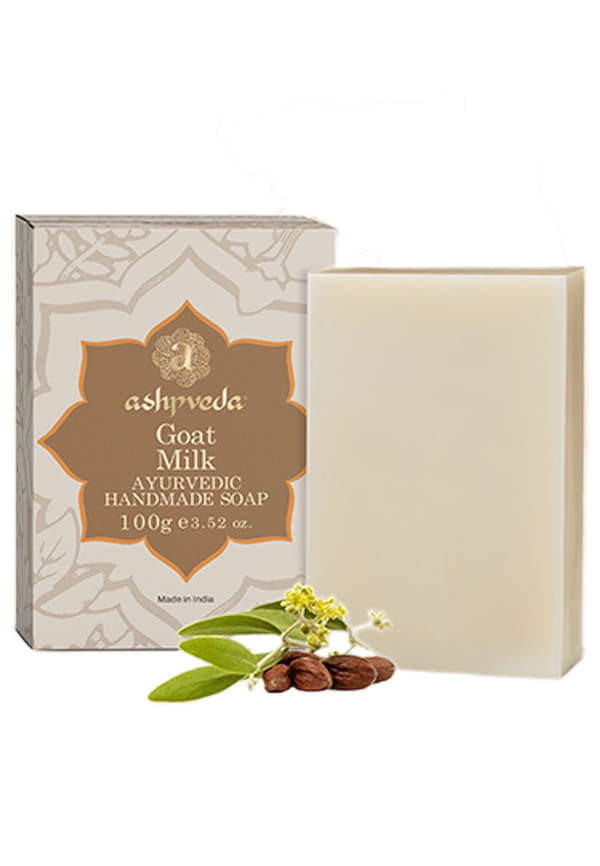Ayurvedic Goat Milk Handmade Bath Soap Bar for Skin Hydration, Nourishment, Tan Removal & Glowing Skin (100 gm)