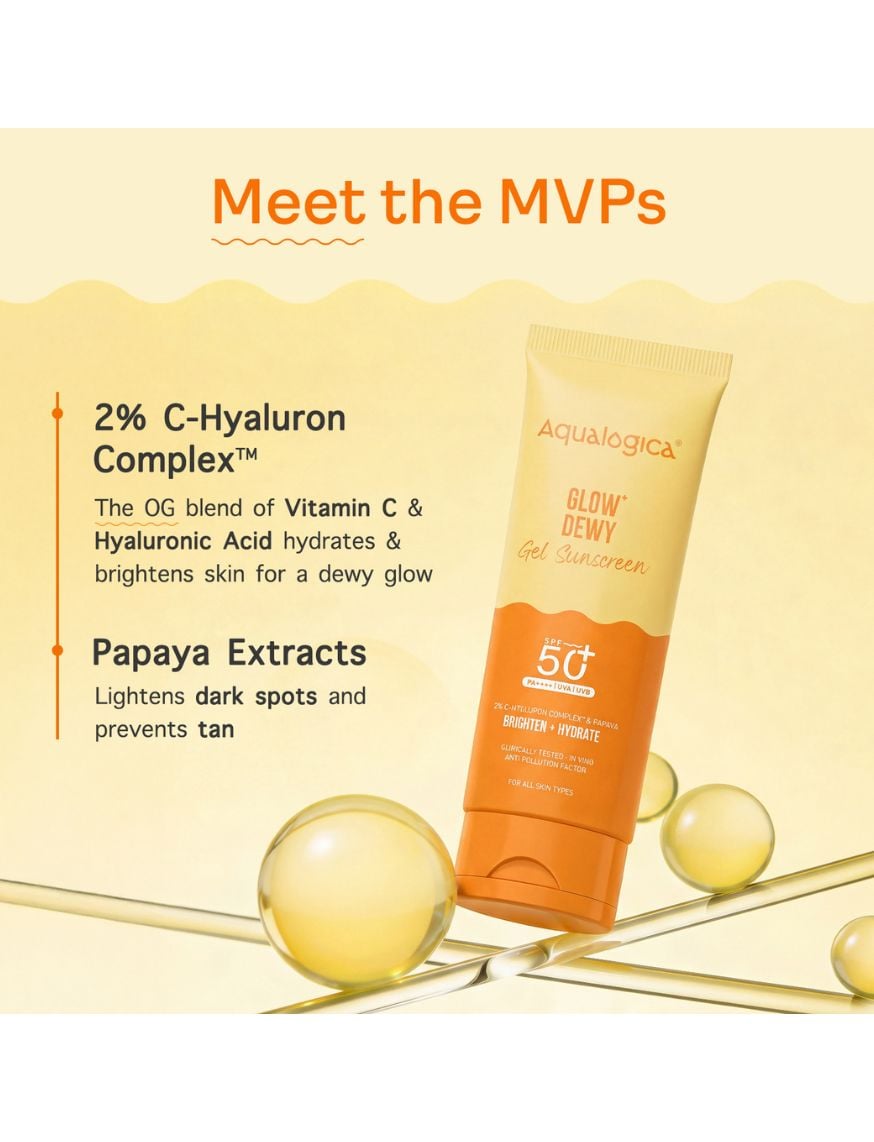 Glow+ Dewy Sunscreen SPF 50 PA++++ with Papaya & Vitamin C – thumbnail 5
