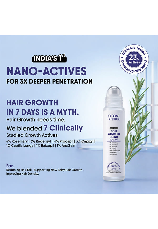 Nano Active Hair Growth Serum Roll On - 4% Rosemary & 3% Redensyl For Boost Hair Growth – thumbnail 5