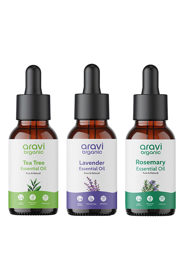 Tea Tree, Lavender & Rosemary Essential Oil Pack-Pack Of 3
