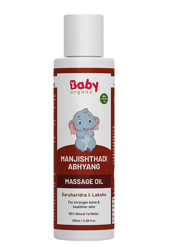 babyorgano Manjishthadi Abhyang Baby Massage Oil (0-2 Yrs) | Strengthen Bones & Muscles (100 ml)