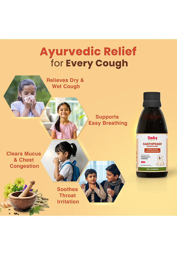 Kanthprash Ayurvedic Cough Syrup for Kids – Relieves Wet & Dry Cough – thumbnail 4
