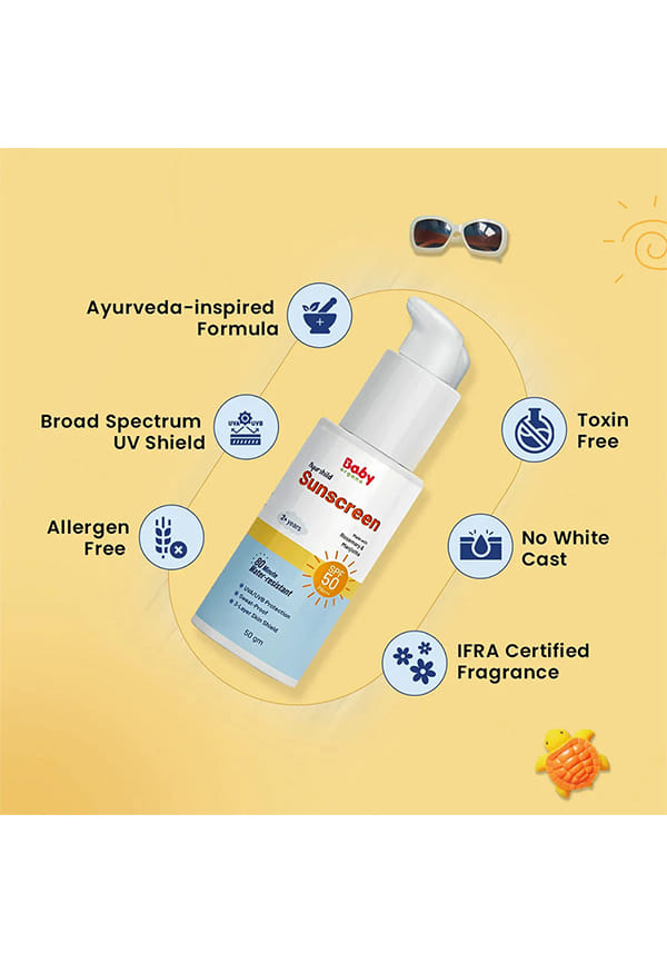 Ayurshild Sunscreen for Kids | Enriched with Rosemary & Manjistha | SPF 50 & PA +++ – thumbnail 5
