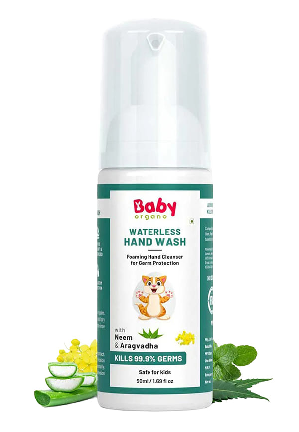 BabyOrgano Kids Waterless Foam Hand Wash Neem & Aloe Germ Protection 50ml