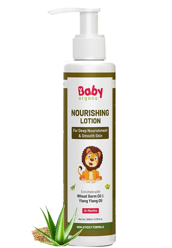 Non-Sticky and Nourishing Ayurvedic Baby Lotion with Wheat Germ Oil and Aloevera (200 ml)