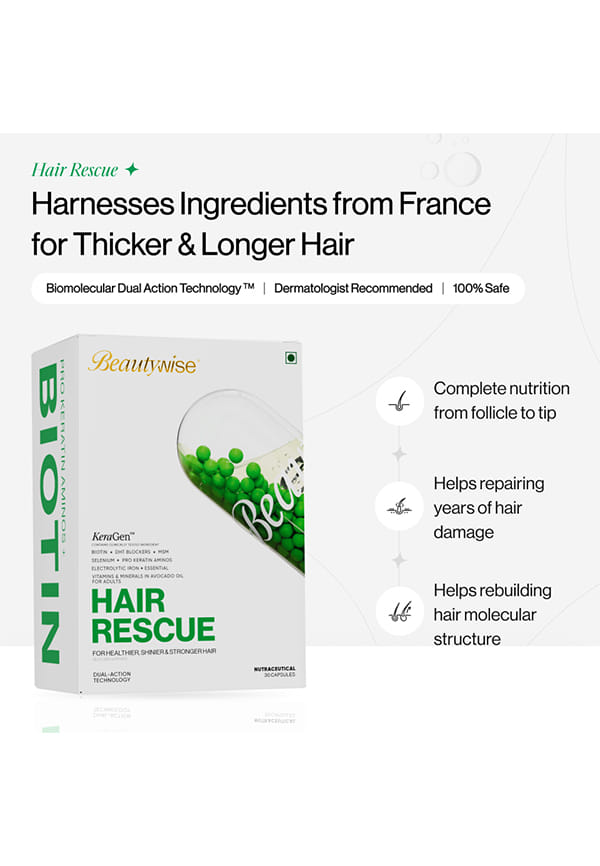 Hair Rescue, Hair Aminos, Vitamins, DHT Blocker for Hairfall Control & Growth – thumbnail 2