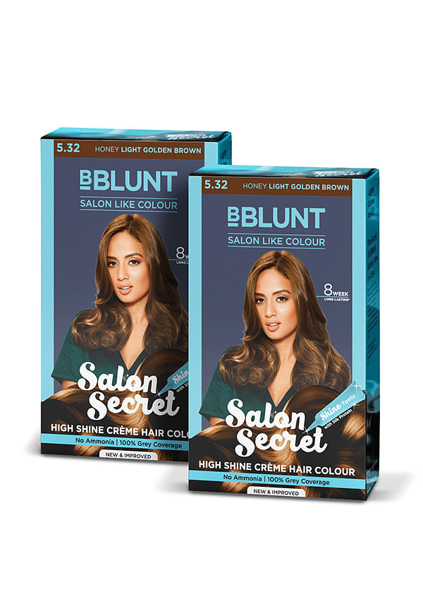 Salon Secret High Shine Crème Hair Colour - Honey Light Golden Brown - Pack of 2