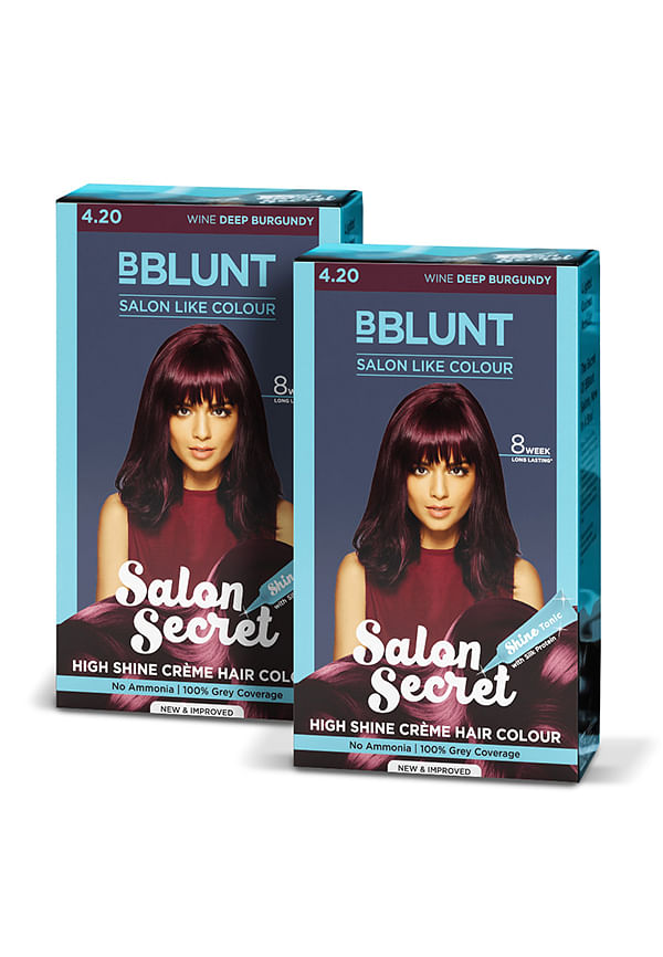 Salon Secret High Shine Crème Hair Colour - Wine Deep Burgundy - Pack of 2