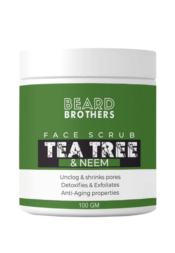 Tea Tree & Neem Gel Face Scrub for Men - Exfoliating Scrub with Neem Oil