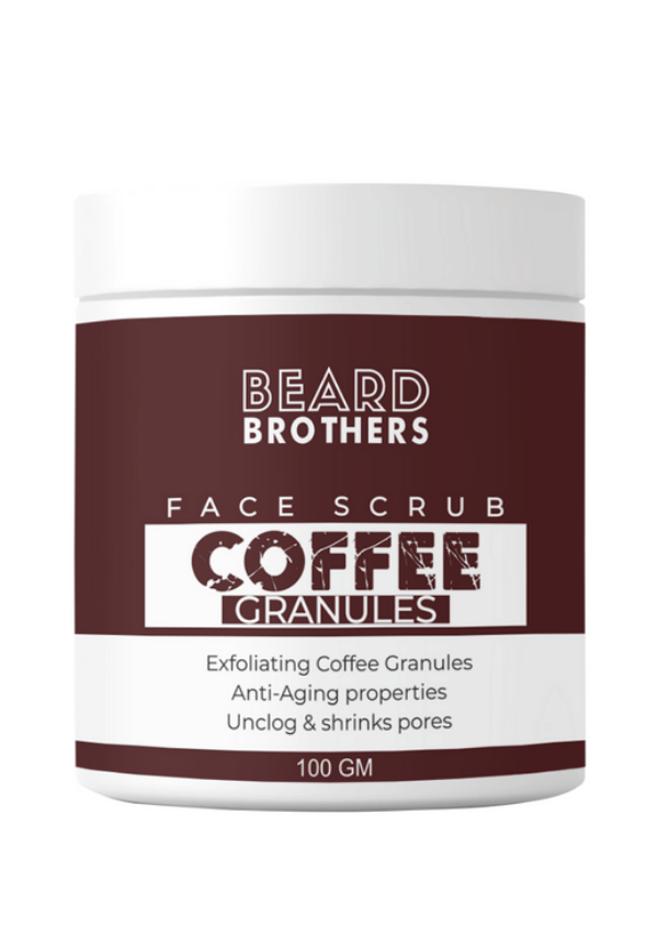 Coffee Face Scrub for Men - For Healthy Skin with Coffee Granules Exfoliating Face Wash-100 percent Natural Exfoliants