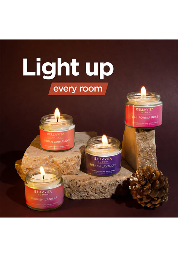 Vanilla Cinnamon Lavender & Rose Aroma Candles – thumbnail 4