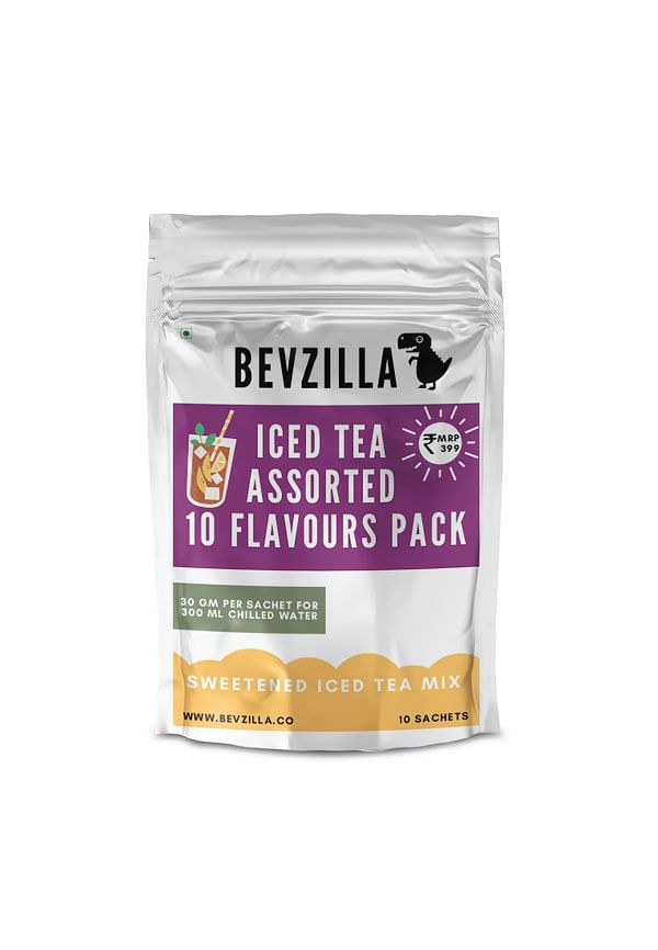 Iced Tea Powder Assorted 10 Flavours Pack, Ice Brew, Cold Brew, Strong and Highly Flavourful