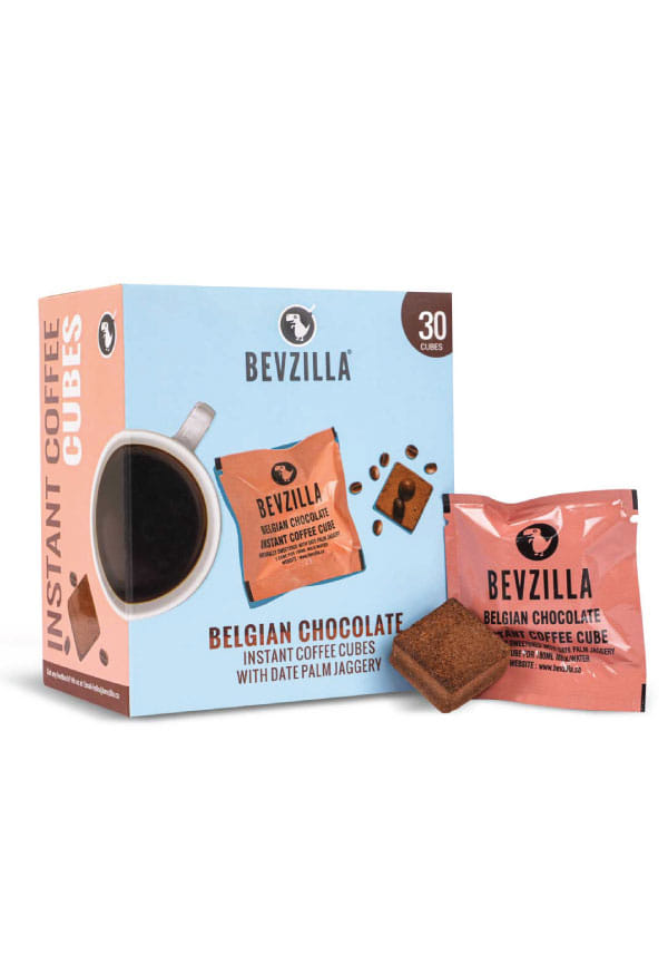 Instant Coffee Cubes Pack with Organic Date Palm Jaggery (Belgian Chocolate)