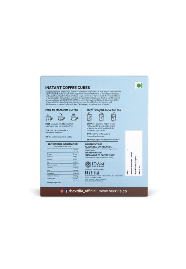 Instant Coffee Cubes Pack with Organic Date Palm Jaggery (Irish Cream) – thumbnail 2