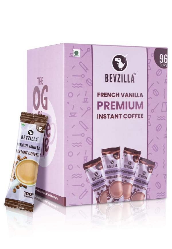 96 Sachets French Vanilla Flavoured Instant Coffee Powder Box