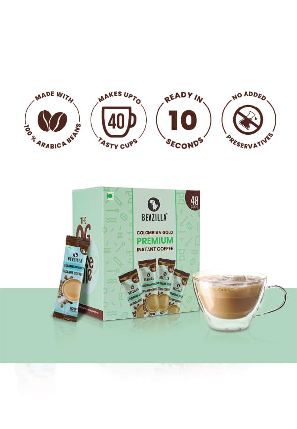 48 Sachets Colombian Gold Flavoured Instant Coffee Powder Box – thumbnail 2