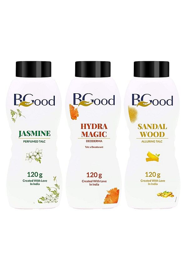 Body & Face Talcum Powder Combo Pack of 3 Fragrance - Mystic Blue, Jasmine, Sandal Wood