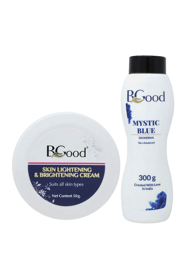 Skin Brightening Cream - 50 Gm & Mystic Blue Talcum Powder Pack of 2