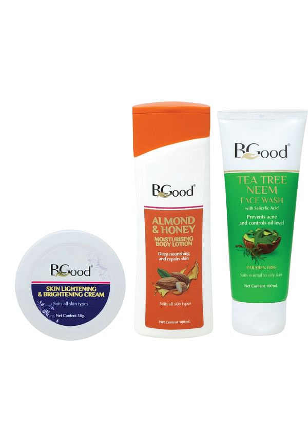 Almond & Honey Moisturising Body Lotion +Brightening Cream & Tea Tree Neem Face Wash