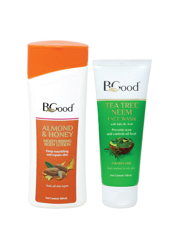 Almond & Honey Moisturising Body Lotion & Tea Tree Neem Face Wash (Pack of 2)