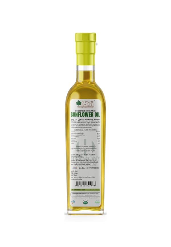 Certified Organic Sunflower Oil Certified Organic Sunflower Oil