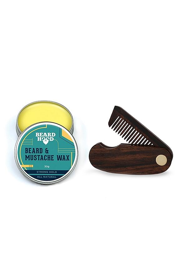 Mustache Wax & Folding Beard Comb
