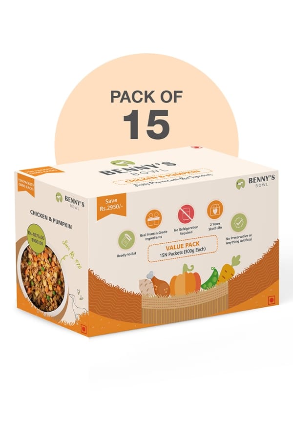 Delicious Fresh Dog Food, Chicken and Pumpkin Recipe, Wet Dog Food for Adult and Puppy