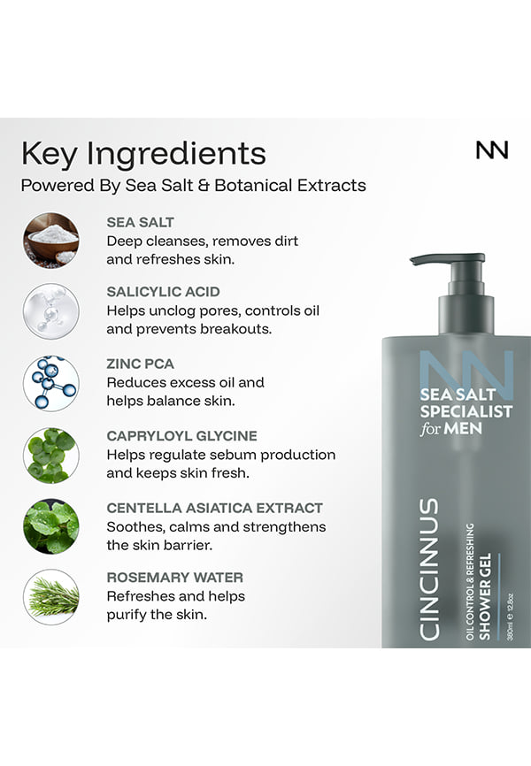 Sea Salt Oil Control Refreshing Shower Gel – thumbnail 5