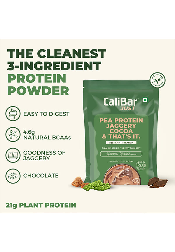 Just Chocolate Plant Protein - All Natural Organic Pea Protein + Jaggery + Cocoa – thumbnail 2