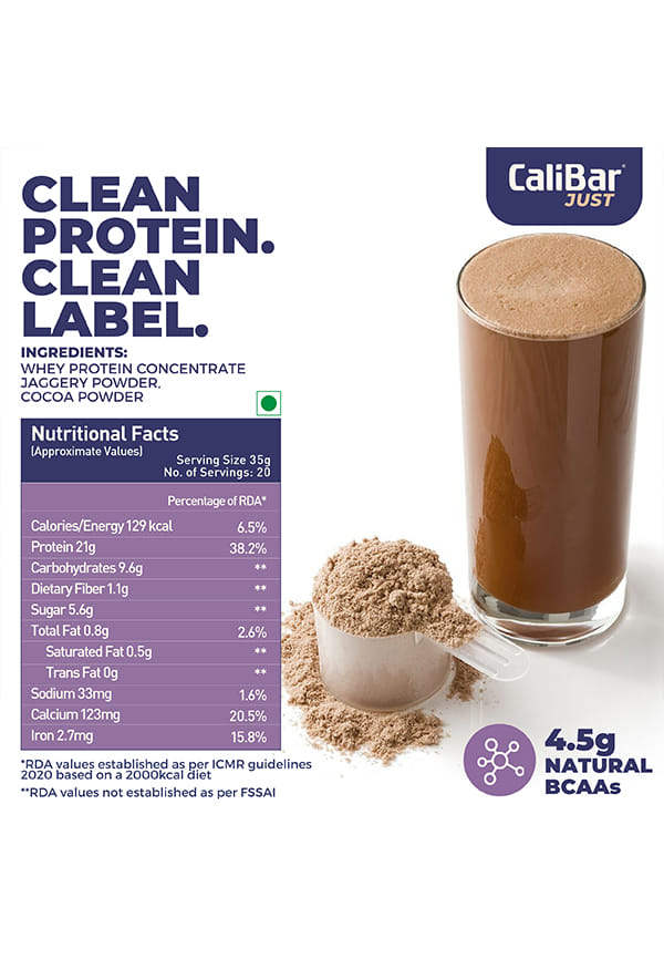 Just Chocolate Whey Protein - All Natural Whey Protein Concentrate + Jaggery + Cocoa – thumbnail 3