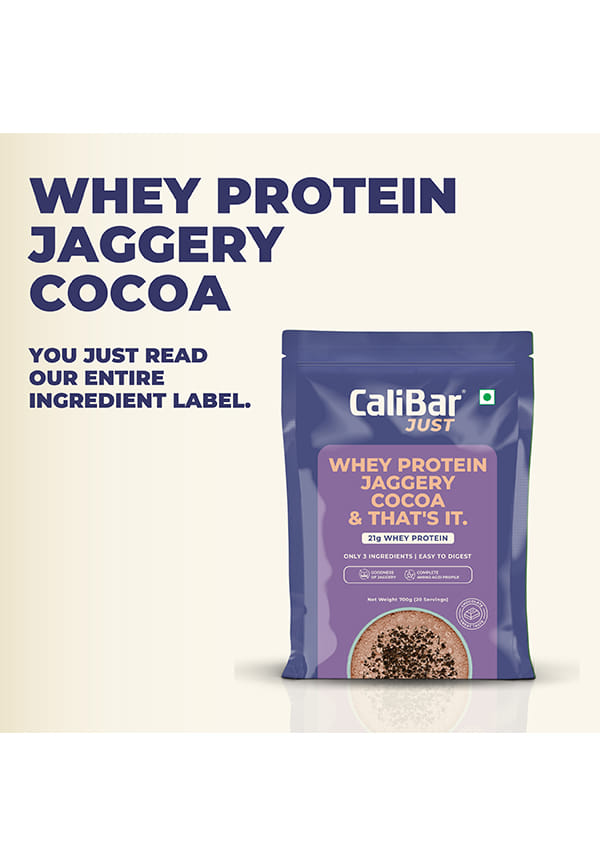 Just Chocolate Whey Protein - All Natural Whey Protein Concentrate + Jaggery + Cocoa – thumbnail 5