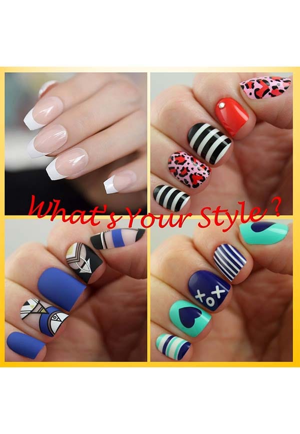 Style 2 - False Eye Lashes + False Nail Set with Glue – thumbnail 3