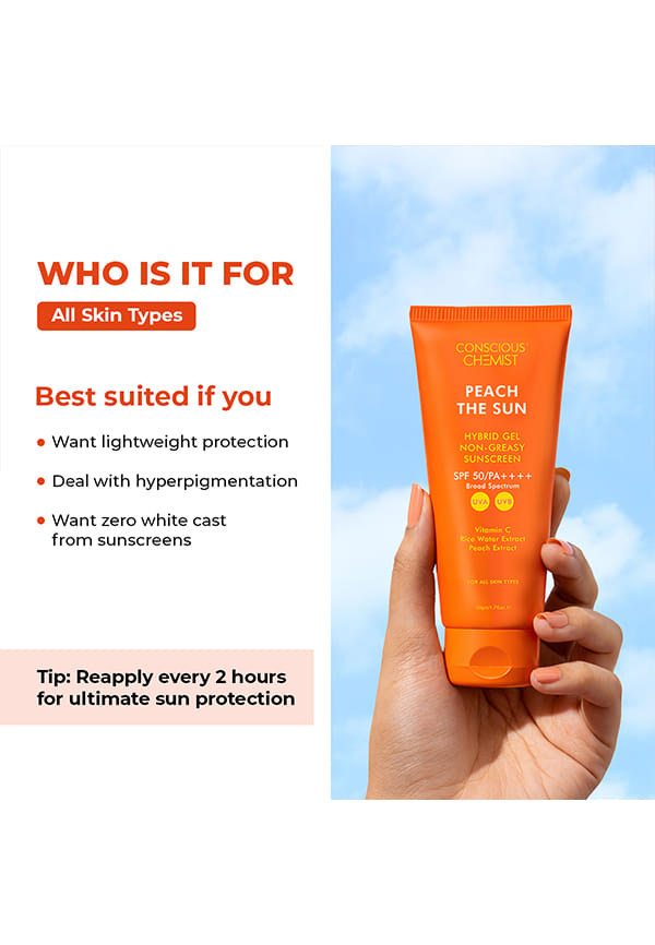 Peach The Sun Sunscreen SPF 50 PA++++ With Vitamin C- Non-Greasy – thumbnail 7