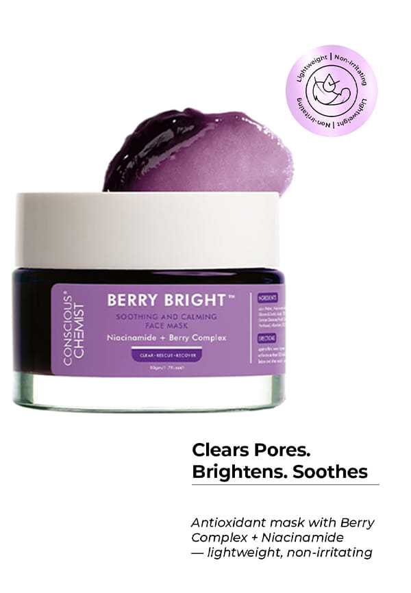 Berry Bright Pore Refining & Brightening Face Mask For Bright & Clear Skin with Niacinamide