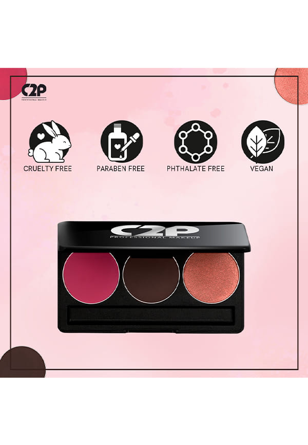 Basic Trio 2 (Blusher-Contour-Highlighter) | 3-in-1 Multipurpose Skin Friendly Trio Kit | Powder Based Long Lasting Makeup – thumbnail 5