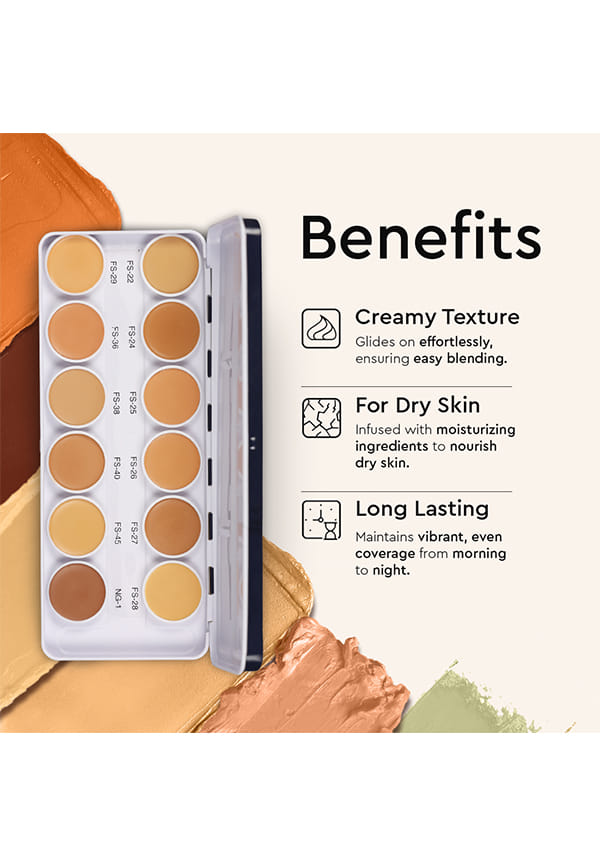 Ultra HD Cover & Conceal Waterproof,Oxidizeproof Makeup Base Supraemeshield Palette 12 Colors – thumbnail 2